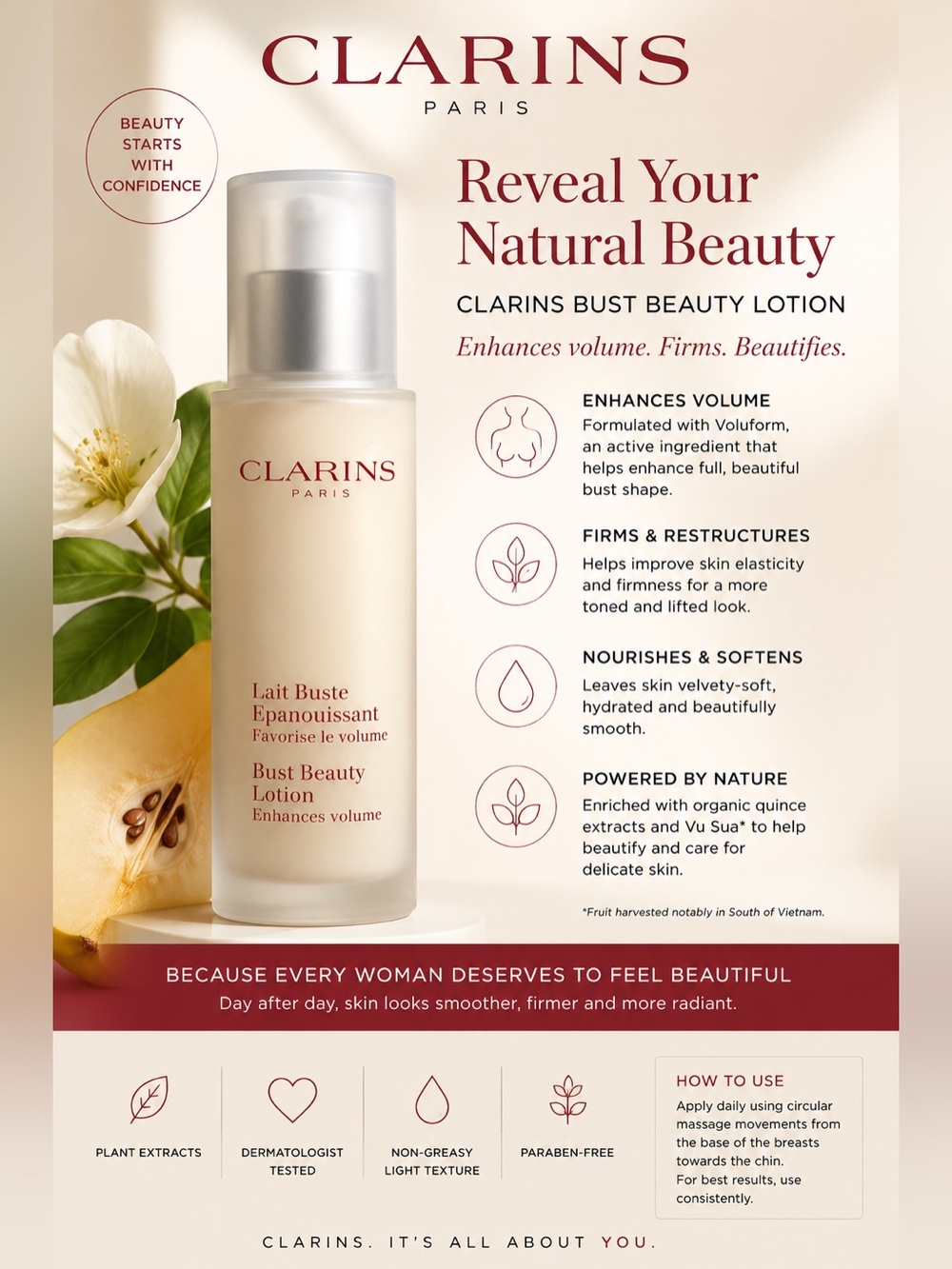 Clarins Bust Beauty Lotion NWT